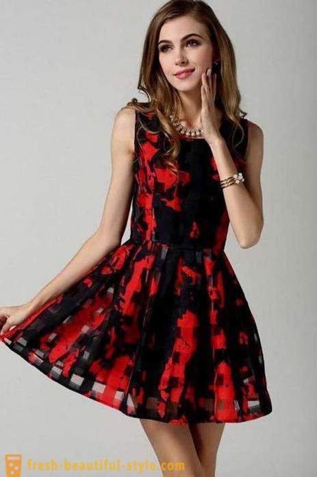 Fekete ruha piros: stílusok, mit vegyek