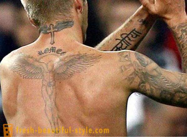40 tetoválás Beckham: értelmezés és helyét a szervezetben