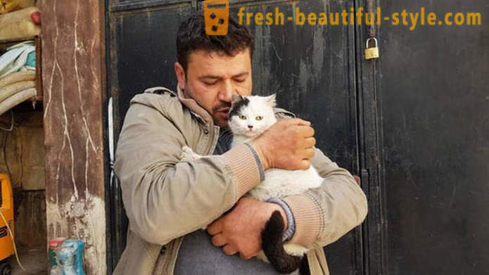 A férfi maradt a háború sújtotta Aleppo vigyázni elhagyott állatok