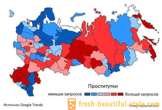 A földrajzi és megszégyenít: hol Oroszországban a legtöbb Google „sex”, „pornó”, „prostituáltak”