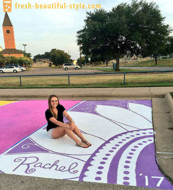 Amerikai diákok hagytuk festeni saját parkolóhely
