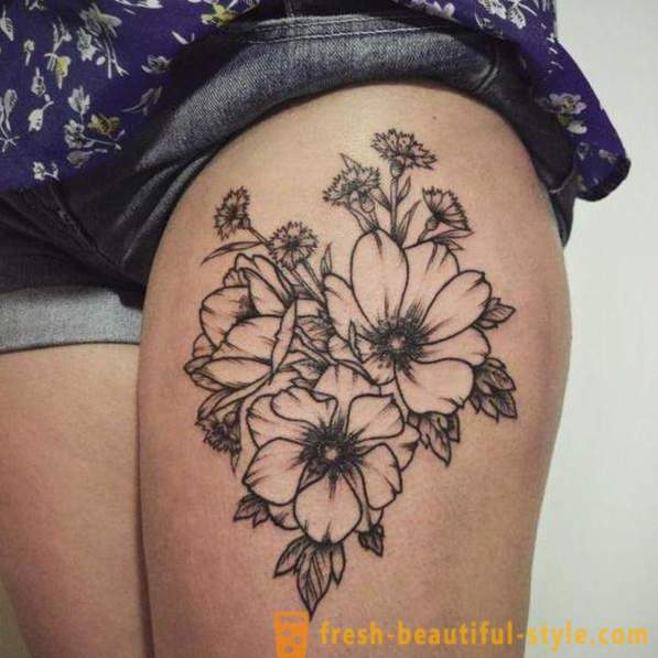 Virág tetoválás - az eredeti kifejezési mód