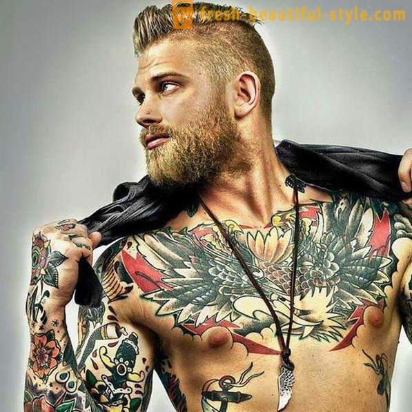 Férfi tetoválás a mellkasán, és azok jellemzői