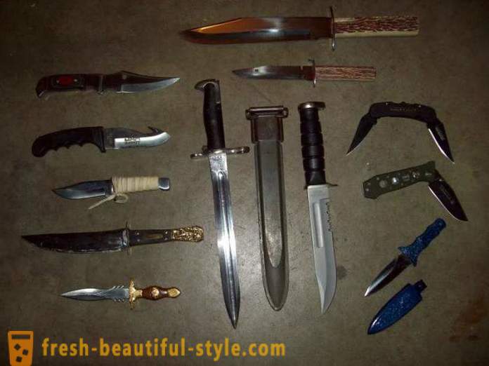 A főbb típusai a késeket. Típusú összecsukható kés